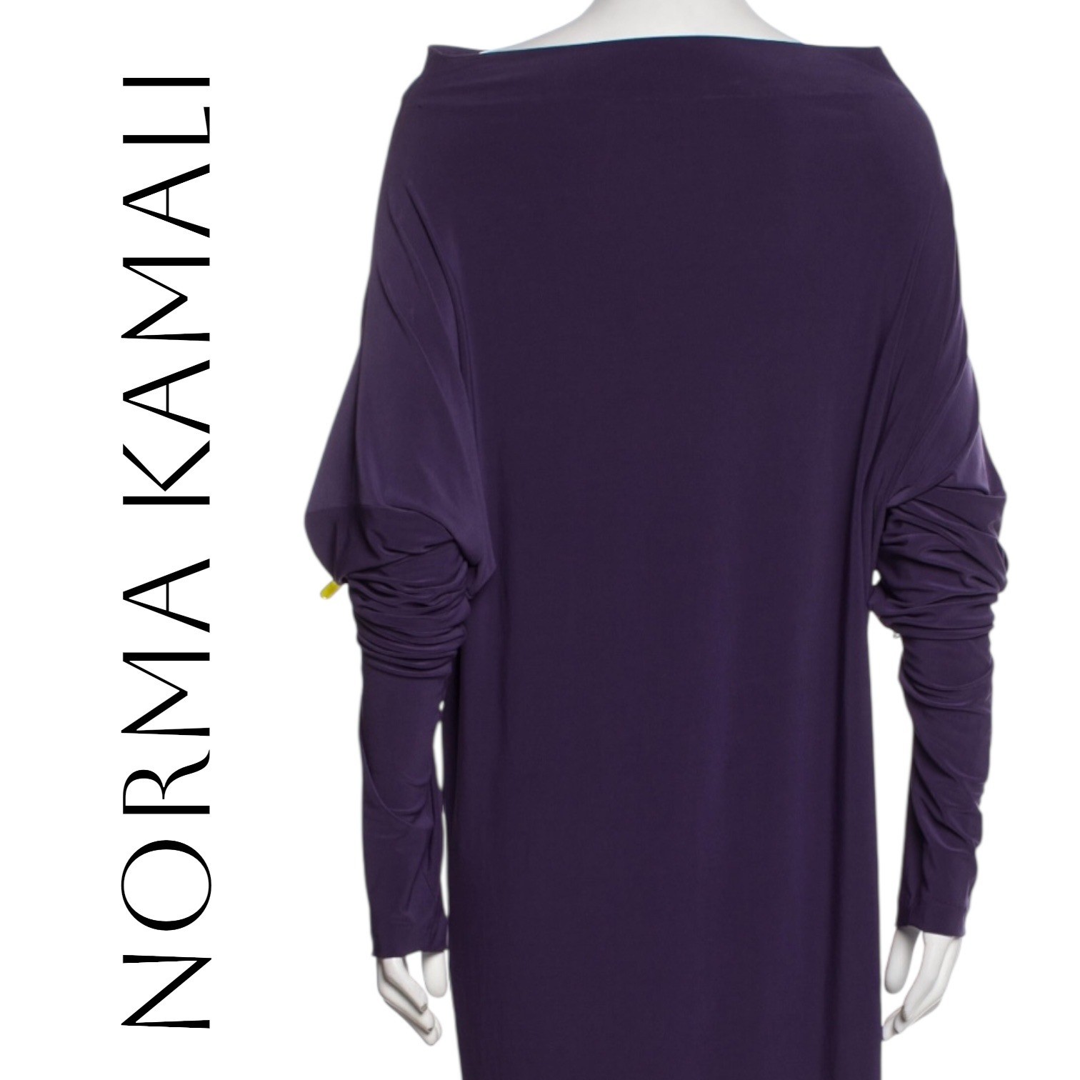 Norma Kamali NWT All In One 6 Way Convertible Jersey Dress Womens M Dark Purple
