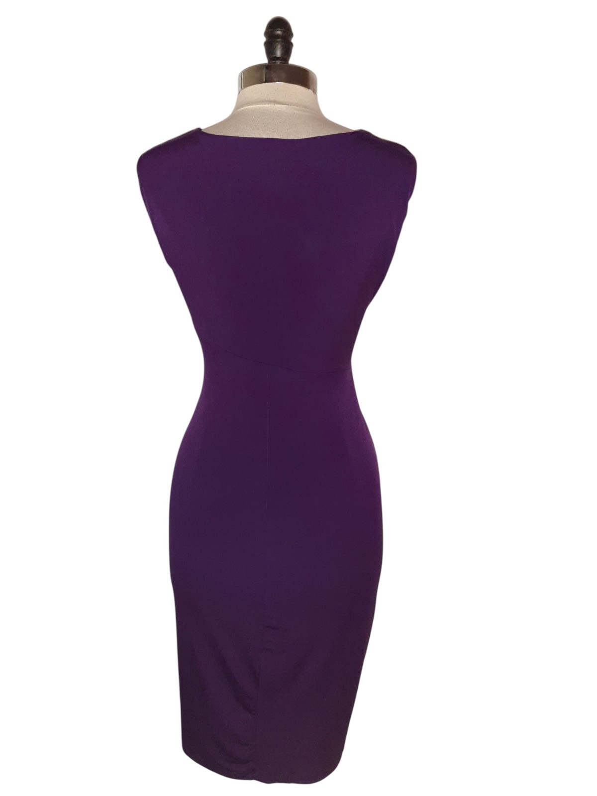 EN FOCUS STUDIO Size 12 Sheath Dress Purple Sleeveless Stretch Knit Sequins