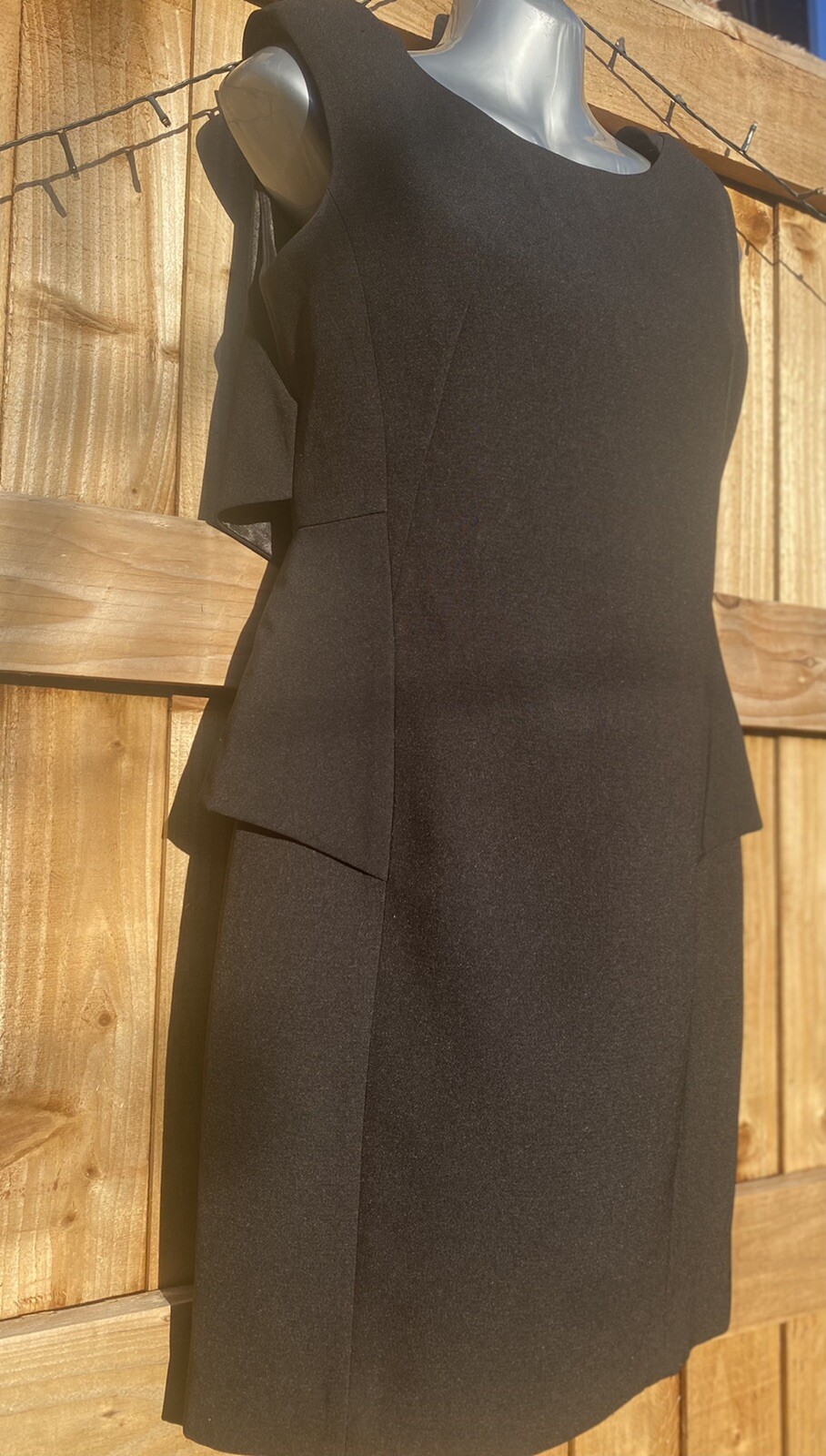 mint condt. naomi tsukishima classy black dress with unusual Layered back detail