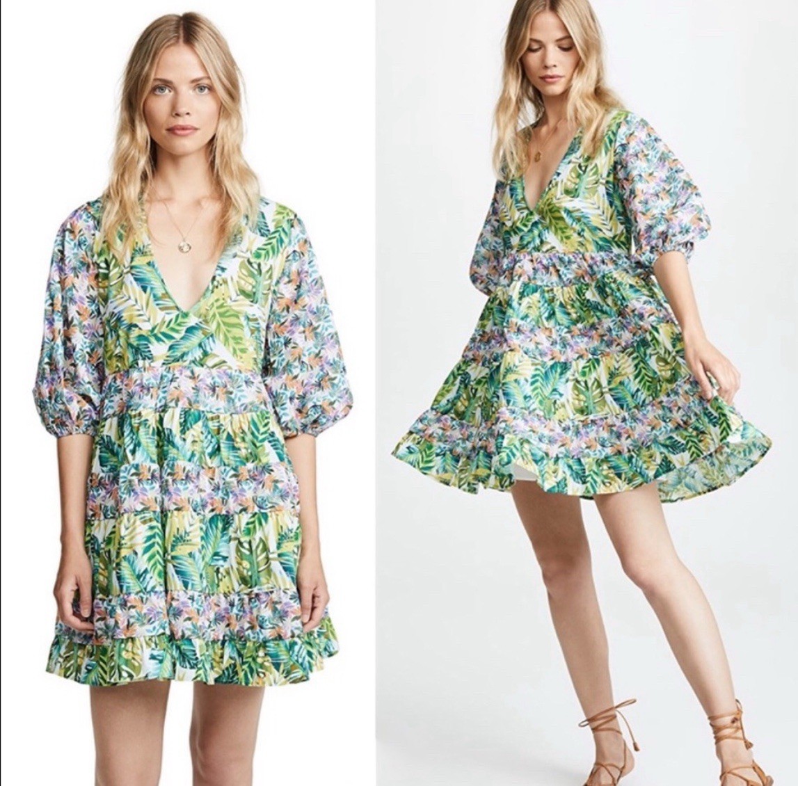 All Things Mochi Liona Mini Dress Tropical Floral Size XS