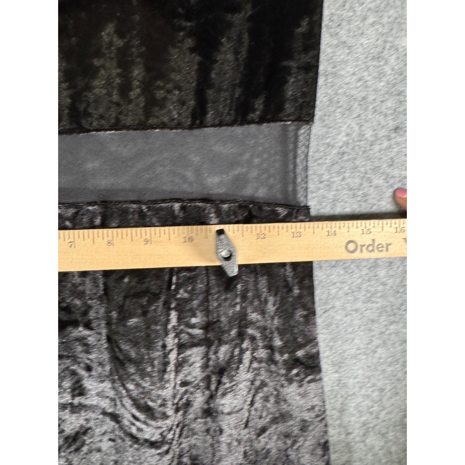 Lulus Black Crushed Velvet Maxi Dress Sheer Mesh Waist Goth Short Sleeve Medium