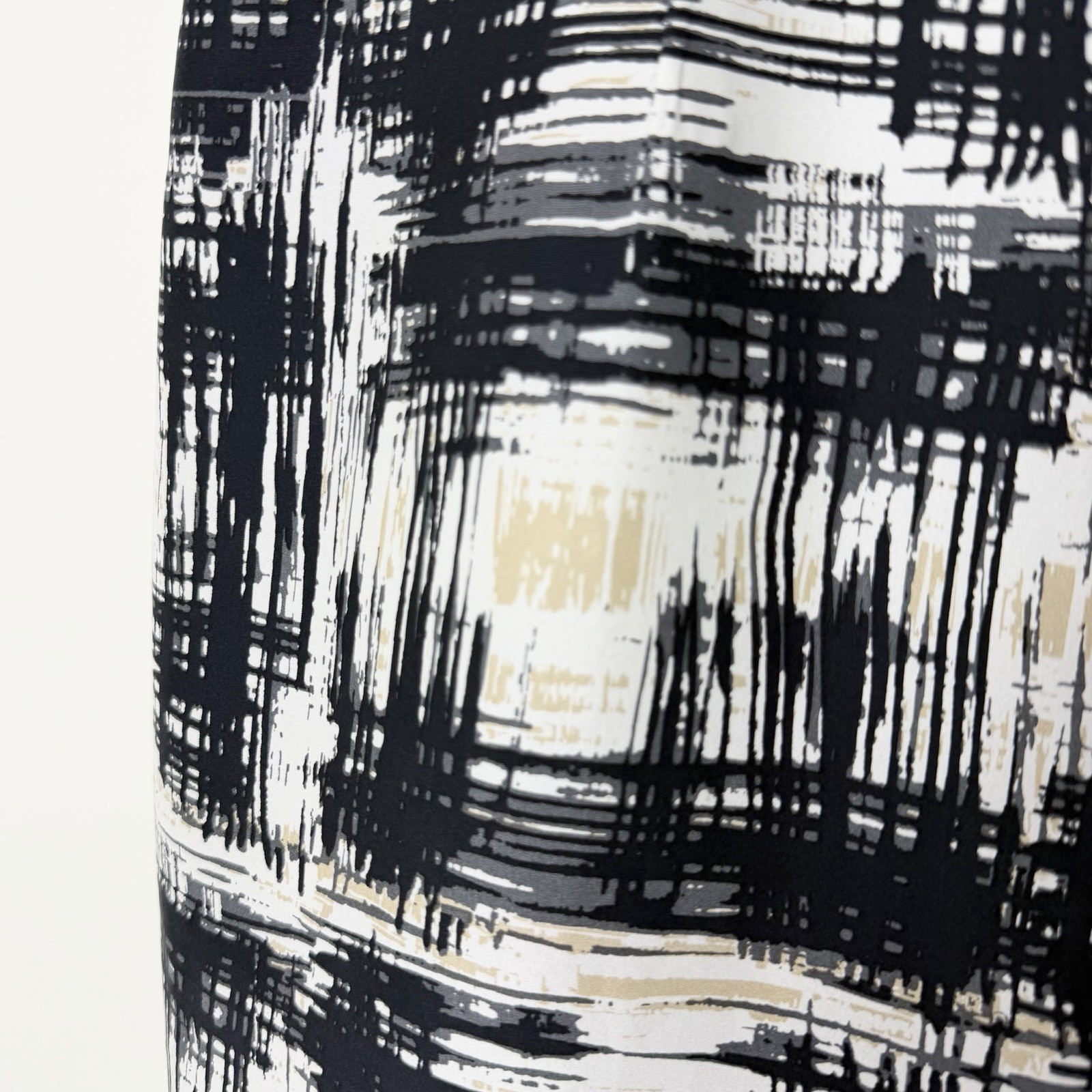 Pendleton 100% Silk Career Dress Abstract Ivory Black Gray Tan Women’s 16
