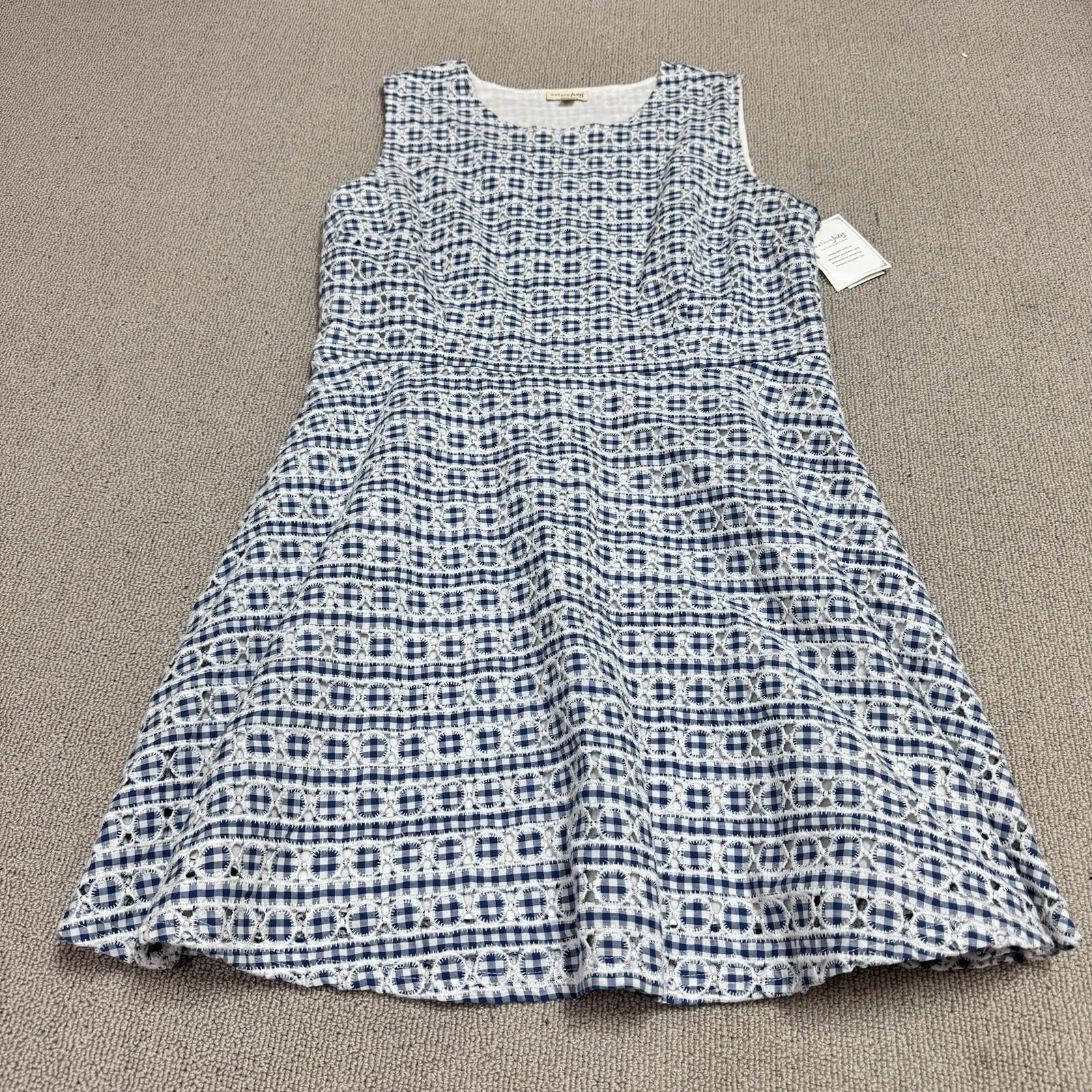 Maison Jules Dress Blue White Sleeveless Women’s Size XL NWT