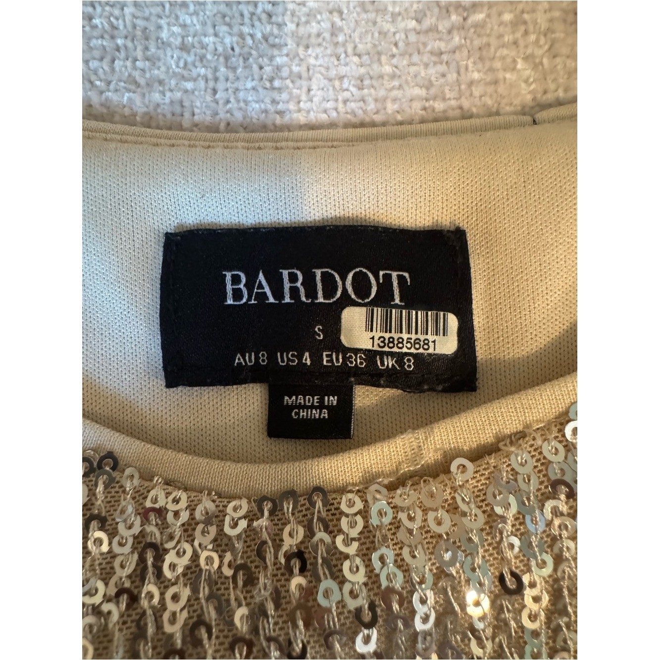 Bardot Alessandra Cutout Sequin Dress Small