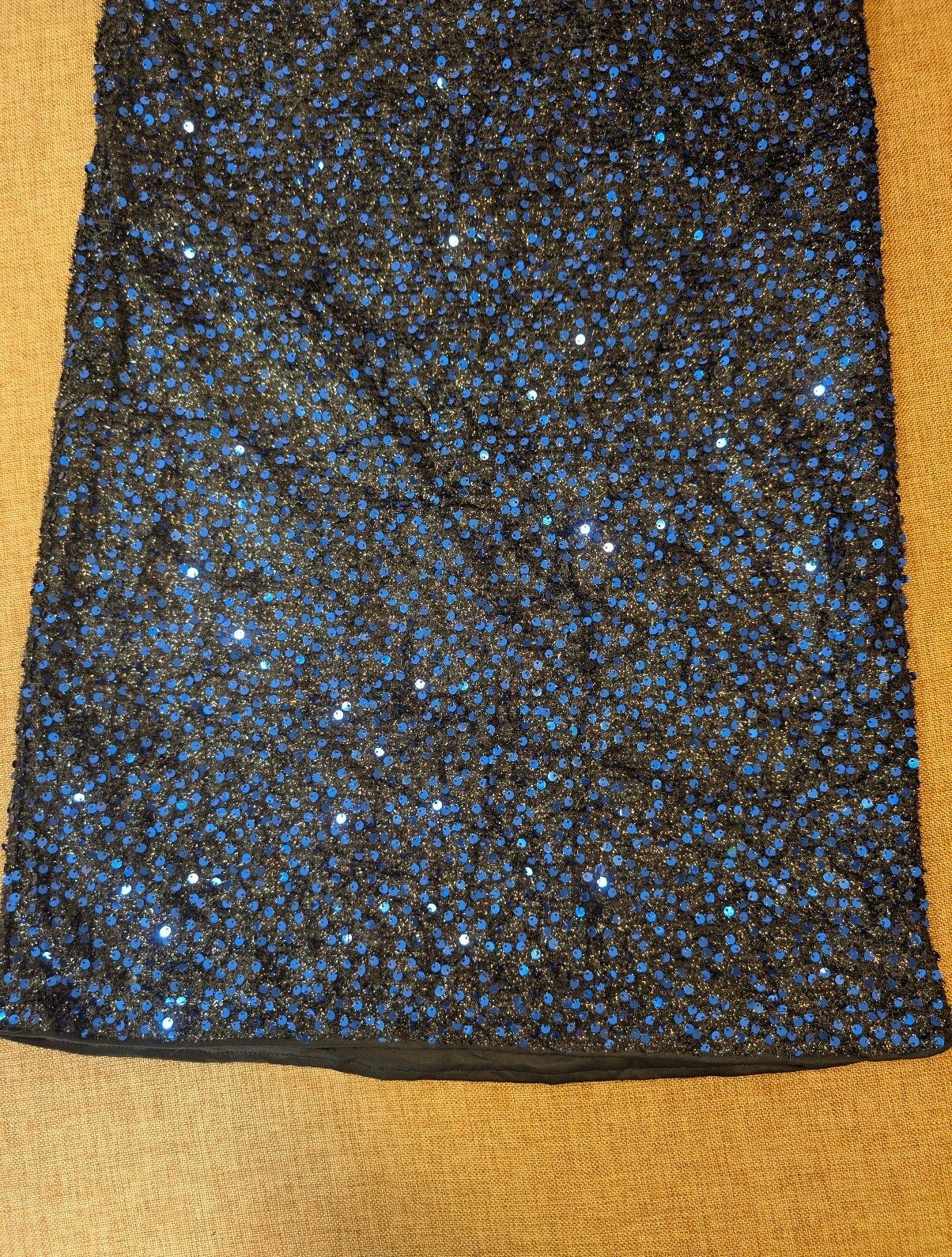 SHEIN Blue Black Sequin Glitter Mini Dress Size S Party Evening