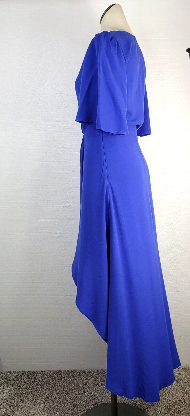 Mod Ref Womens Wrap Dress Size Small Bell Sleeves Blue Flowy Lined Tulip Hem