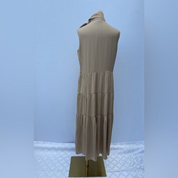 Theory Project Tiered Georgette Maxi Dress In Wheat Size 4