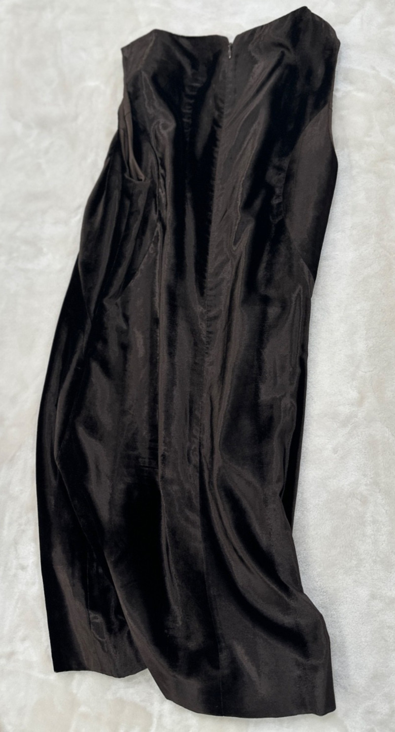 Vintage Versace Jeans Couture Dark Chocolate Brown Velor Dress