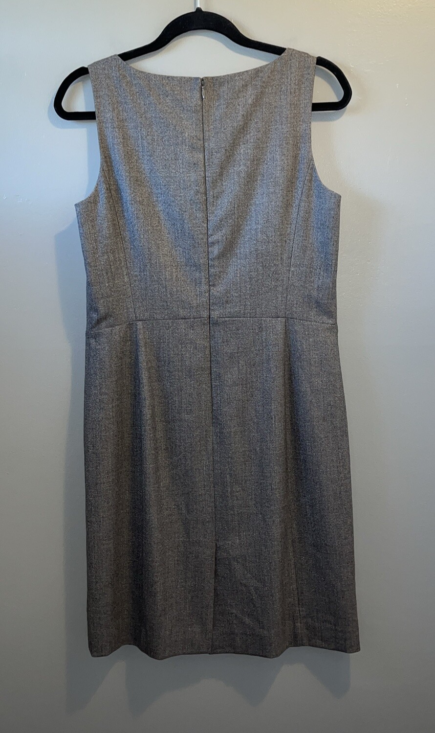 Ann Taylor Wool Blend Seamed Shift Dress Womens 8 Lined Sleeveless Brown