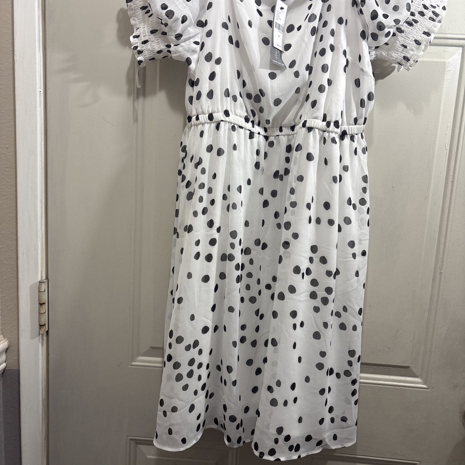 Lane Bryant Smocked Cuff-Sleeve Square-Neck Fit & Flare Dress Size 16 NWT