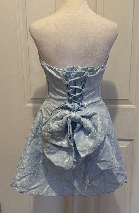Strapless Dress Removable Back Bow 36-34-38 27” Length Size 10 Large Orig $44