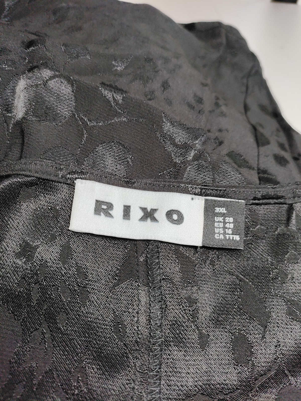 RIXO Wrap Midi Dress UK20 in Black