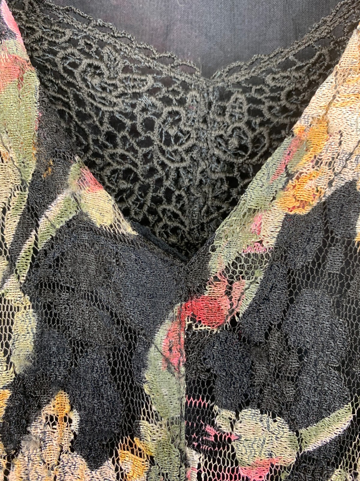 Nostalgia 90s Floral Lace Long Sleeve Maxi Dress Women M Whimsygoth Dark Cottage