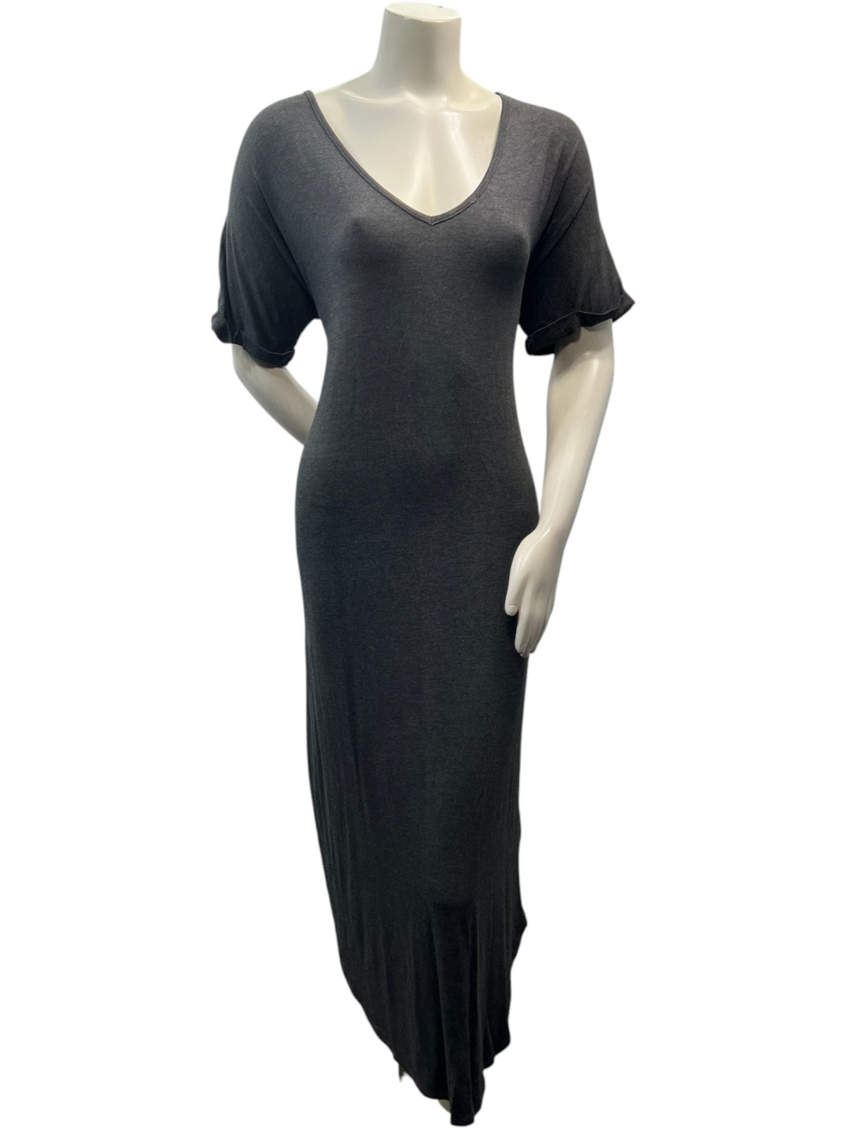 White Mark Shirt Dress Womens Plus Size 1XL Gray Short Sleeve Vneck Pockets New