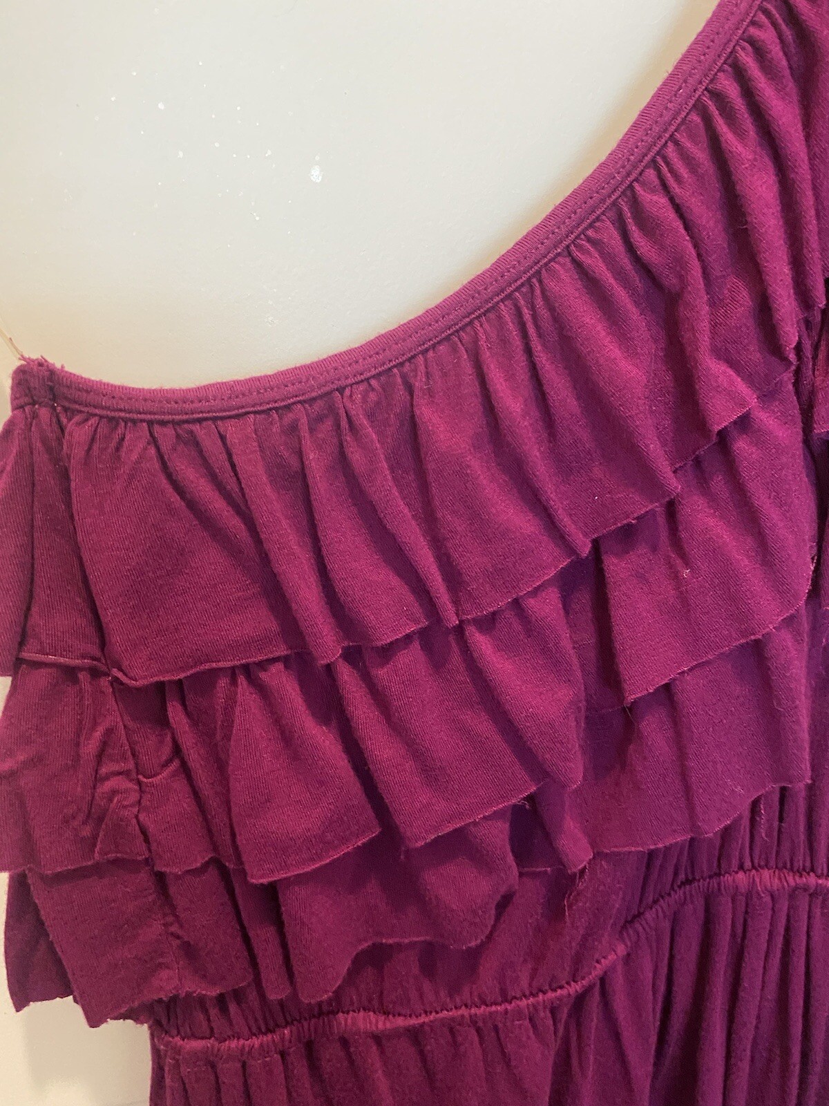 Pink Rose Medium Purple Eggplant One Shoulder Sun Dress