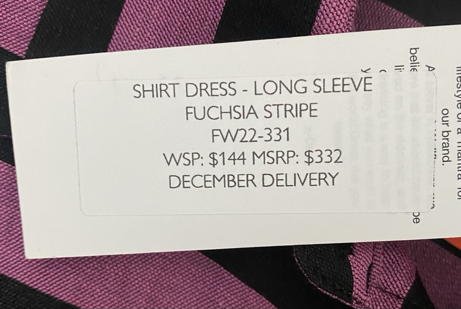 Never A Wallflower Button Down LS A-Line Dress Fuchsia Black Stripe Linen XS NWT