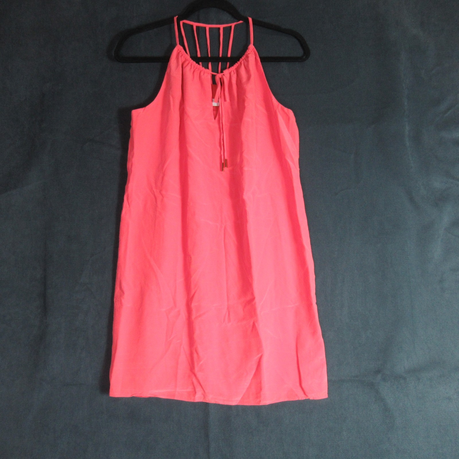 Alice & Trixie Dress Womens Small Coral Silk Halter Shift Boho Summer Party