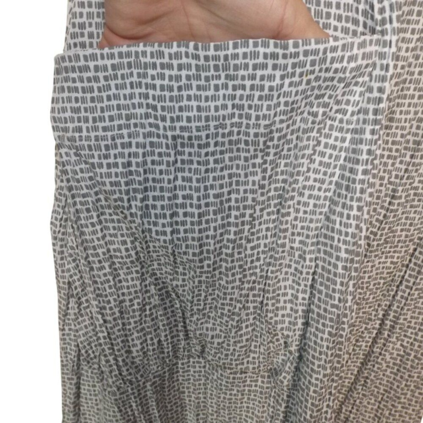 GERSHON BRAM Dress, XL, Summery, Pockets, Sleeveless, Greenish-gray abstract