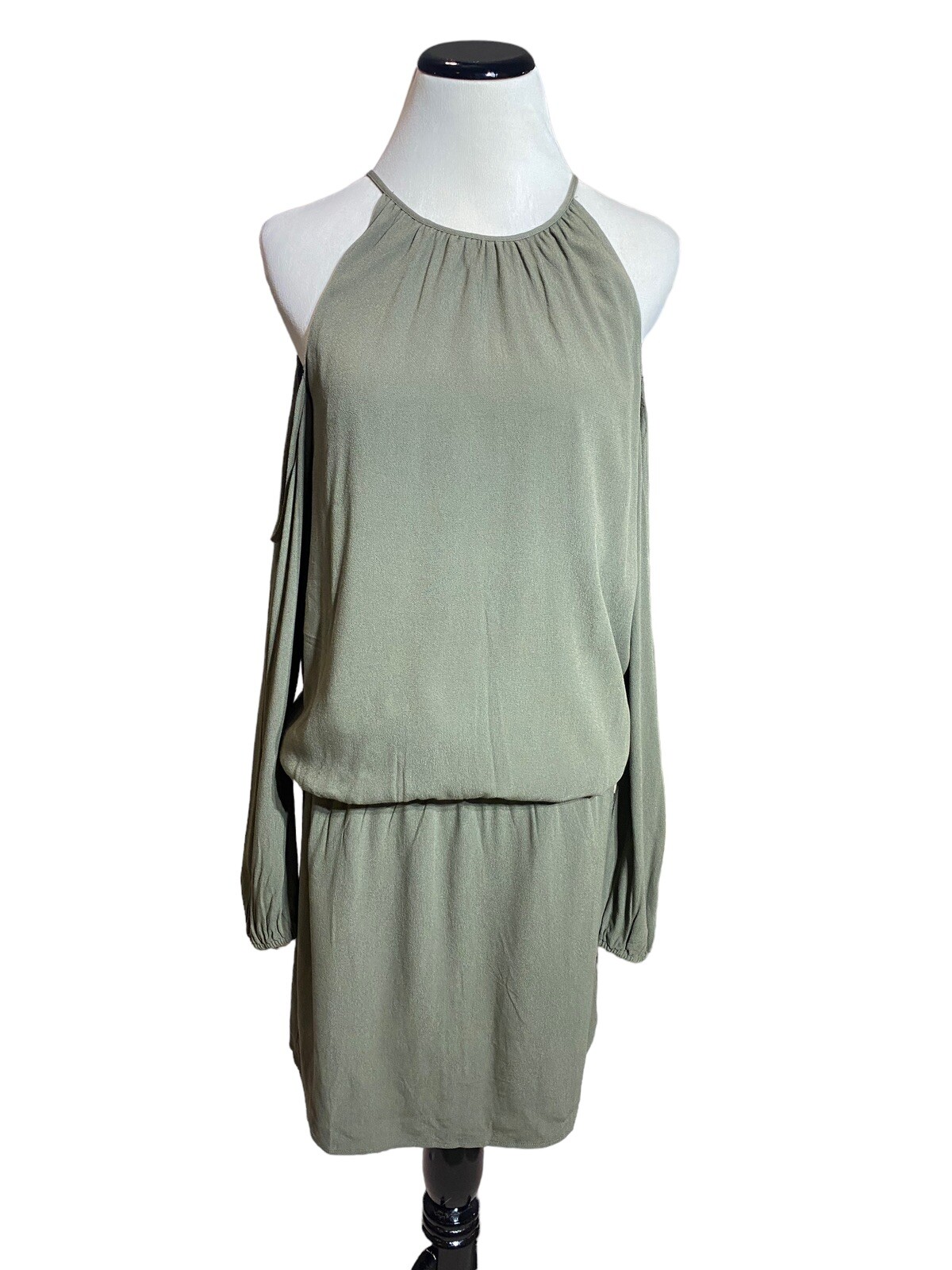 Tobi Dress Womens Medium Green Cold Shoulder Sleeve