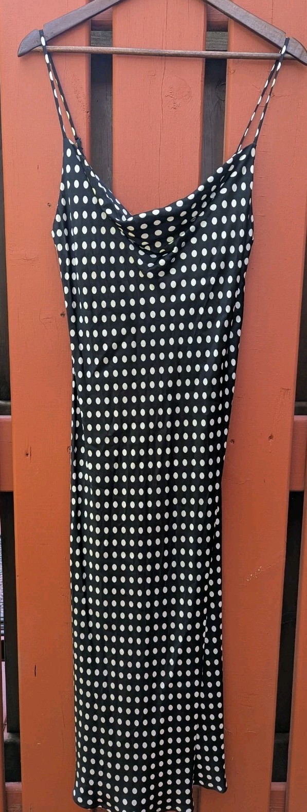 Zara Black And White Polka Dot Dress Adjustable Strap Size Medium