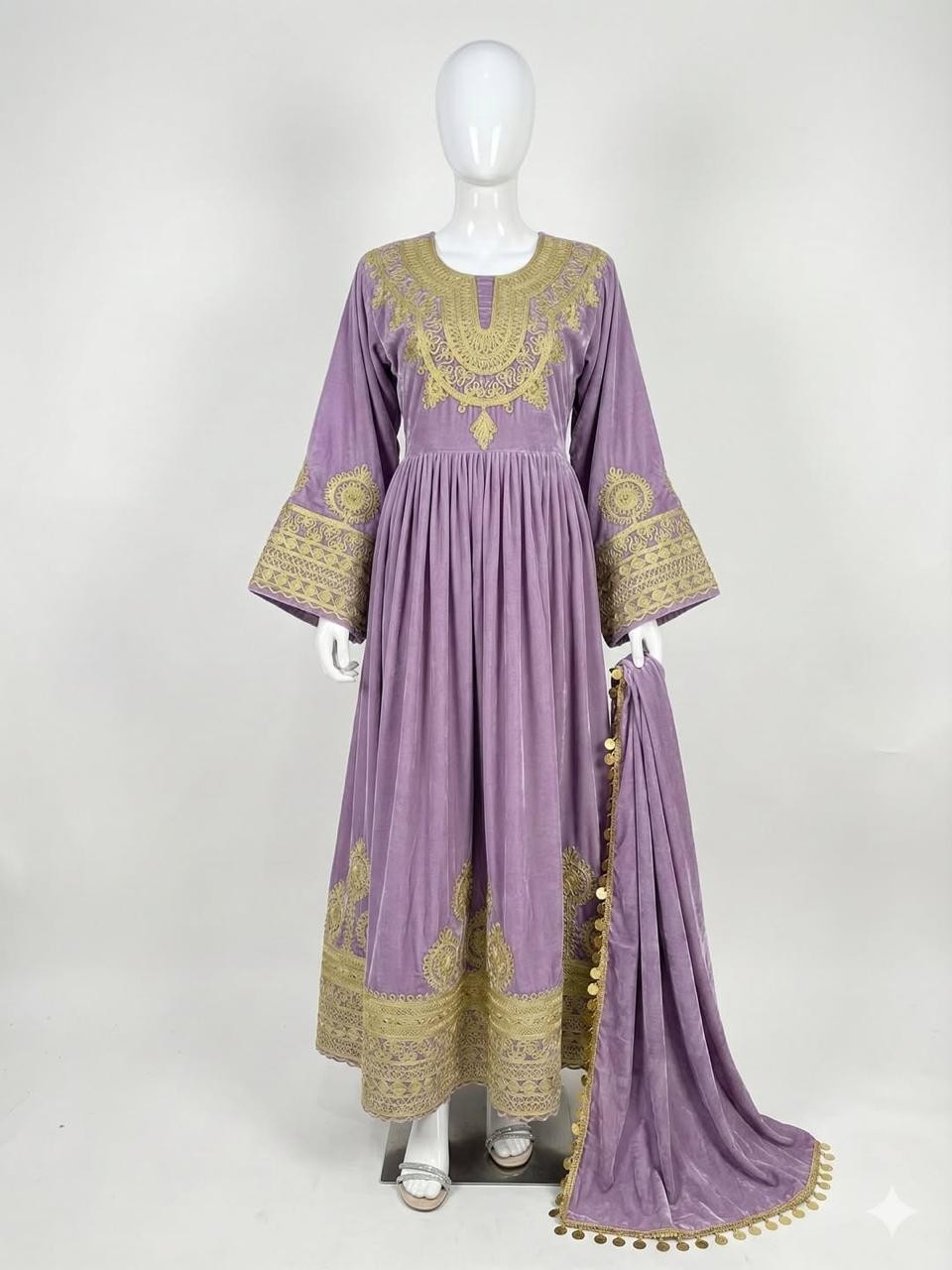 Afghan long valvet kochi Eid dress for women.Afghan party and wedding dress