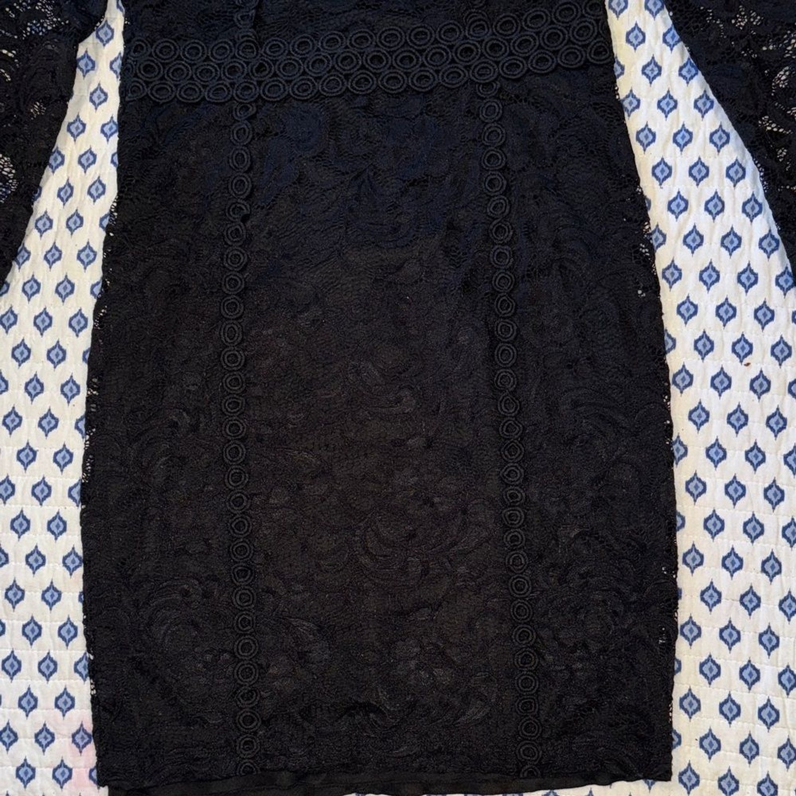 Bisou Bisou 14 Elegant Black Lace cold Shoulder Dress zipper back
