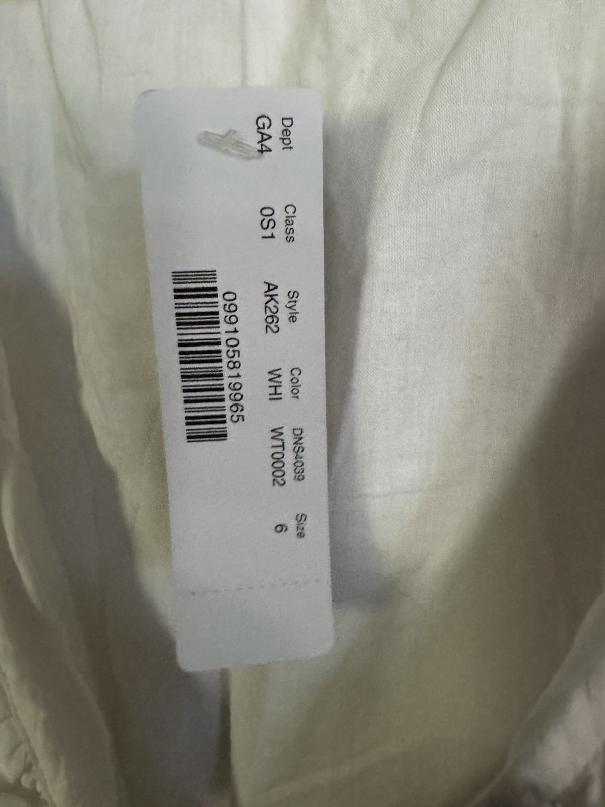 Long, White Linen-like Sun Dress S-6. Neck Ruffles. Sleeveless. Lined. Pockets.