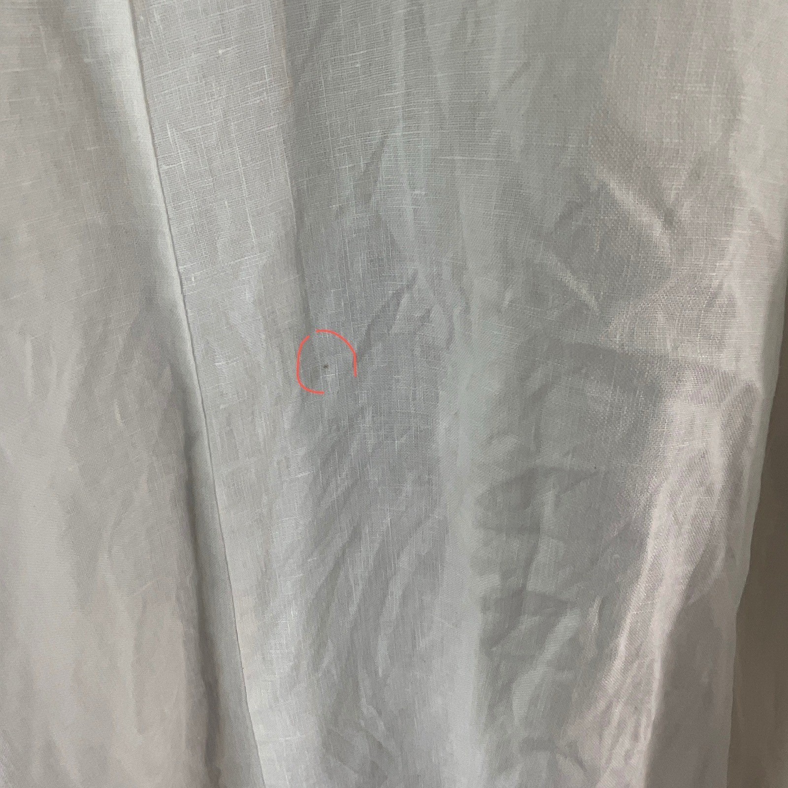 IC Linen Handkerchief Hem Tunic Dress Womens L White Good Lagenlook Pockets Boho