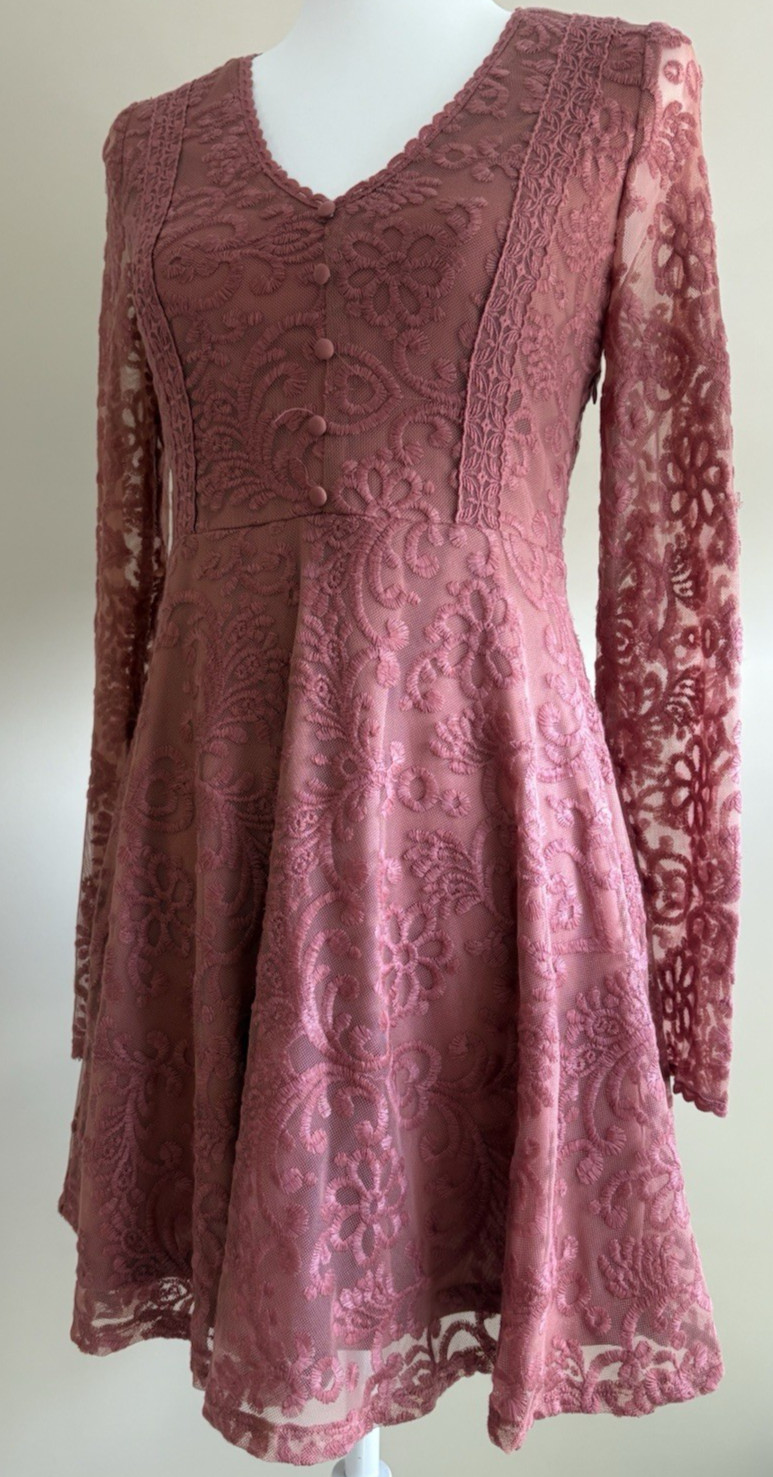 NWT Franesca’s Mi ami Women’s Rose Lace Dress Small Victorian Romantic Cottage