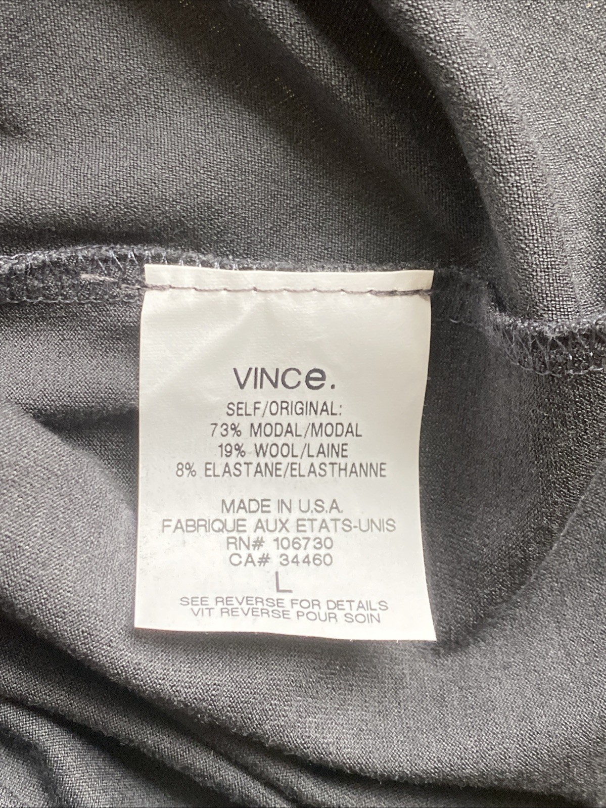 Vince Draped Dress Knit Stretch Y2K Vintage Asymmetric Size L Cowl Neck Comfort