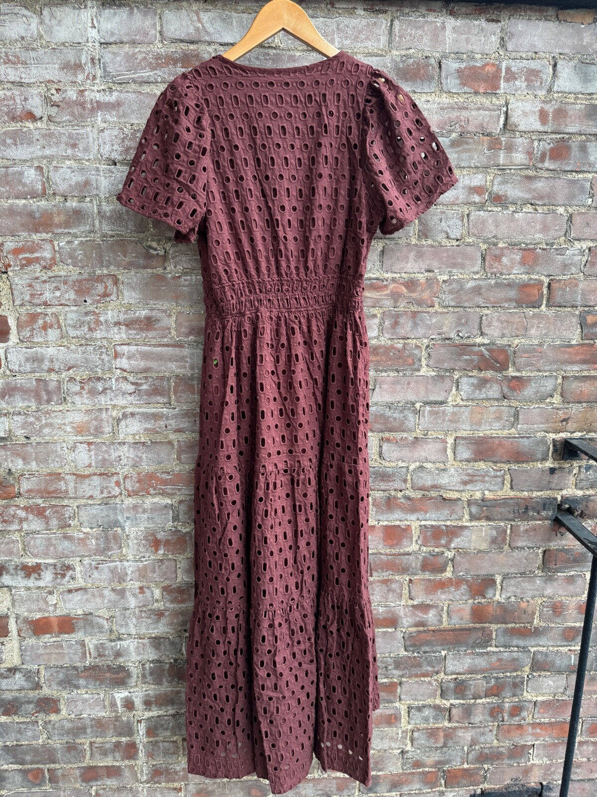 NWT Anthropologie Somerset Maxi Dress Eyelet Brown White Blue Yellow Pink