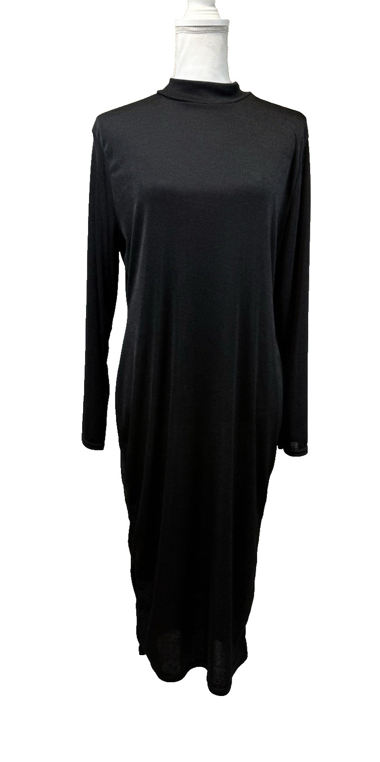 Premium Matte Slinky Funnel Neck Bodycon Midi Dress By Boohoo Made In England