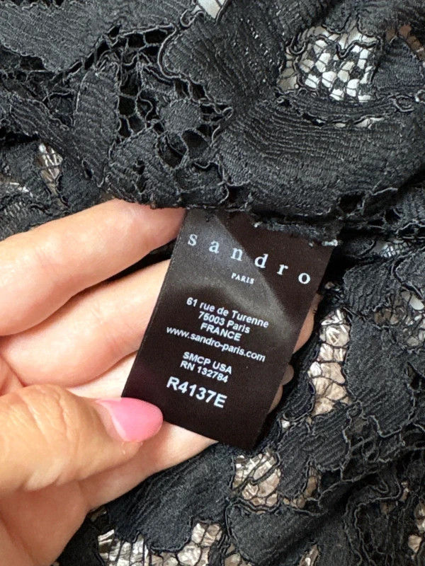 Sandro Black Lace Mini Dress