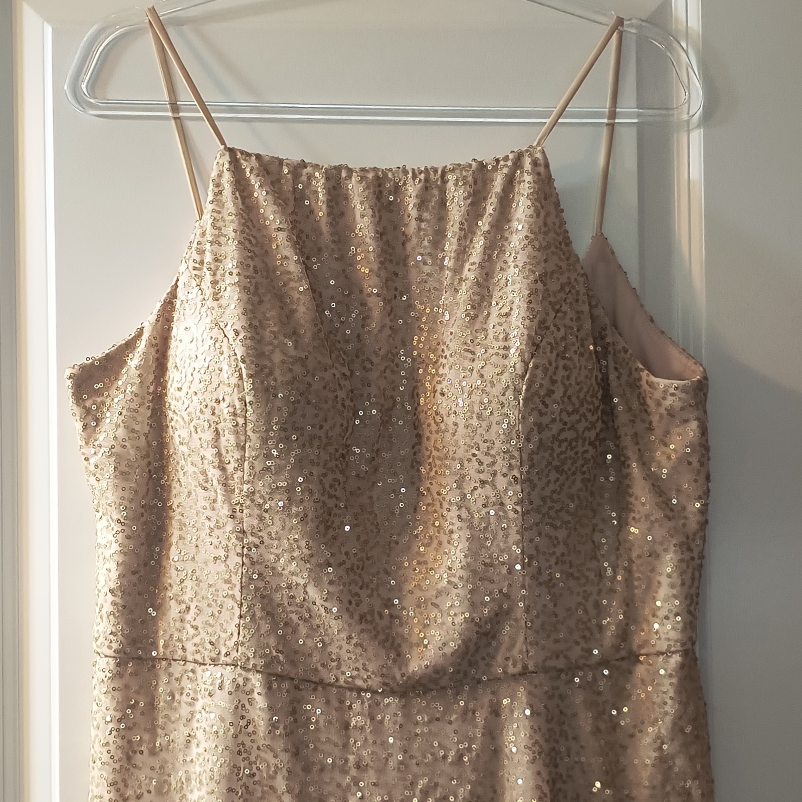 Morilee Madeline Gardner Gold Sequin Formal Gown Bridal Wedding Dress Sz 20