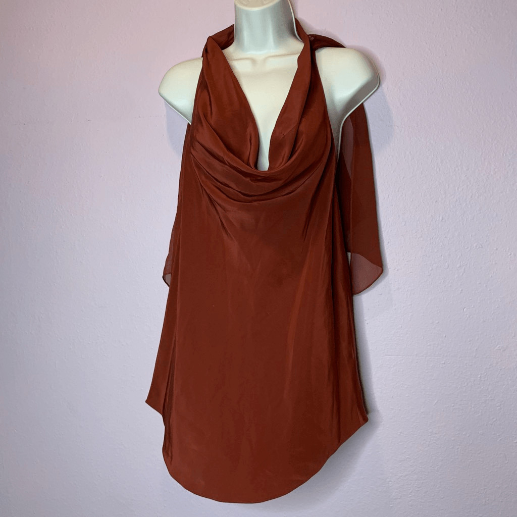 HH Haute hippie silk halter mini dress straps on neck