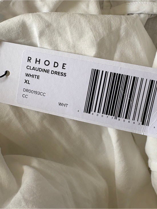 NWT RHODE “Claudine” Puff-Sleeve Wrap Mini Dress in White Sz X-Large