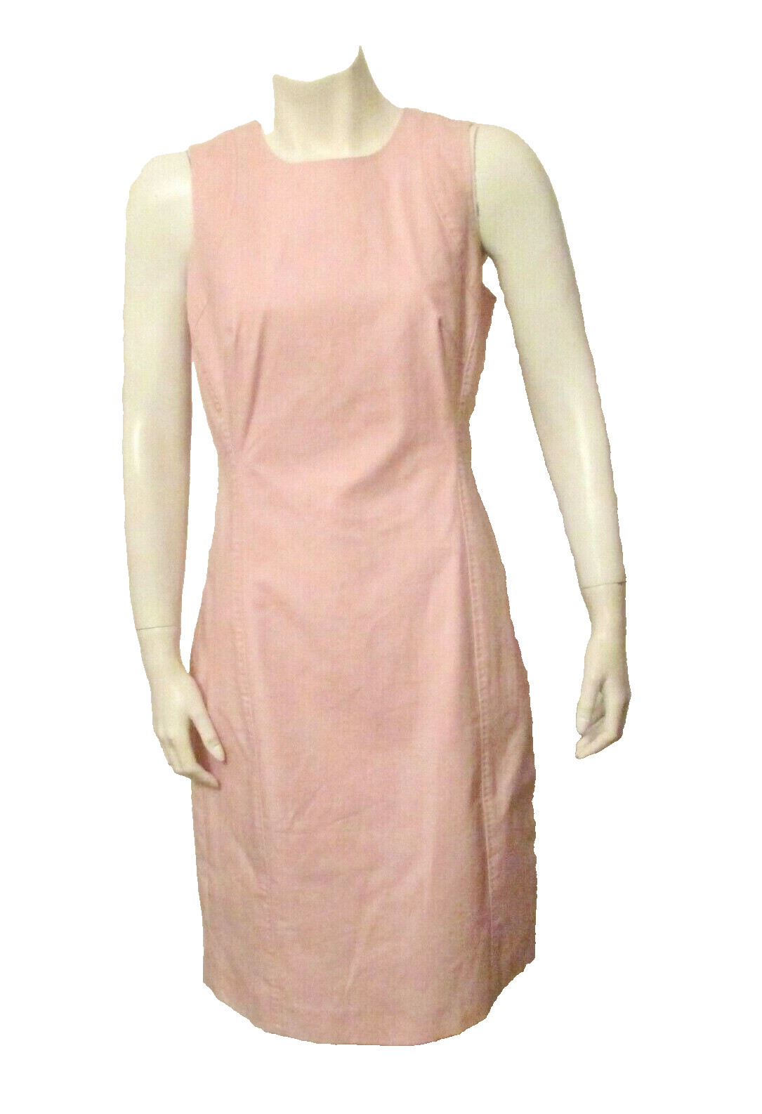 Etcetera Pink Cotton Spandex Sleeveless Office Casual Knee Length Sheath Dress 4