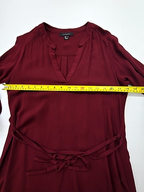 Atmosphere Women’s Burgundy V-Neck Shift Dress UK 10 Pullover Drawstring Tie