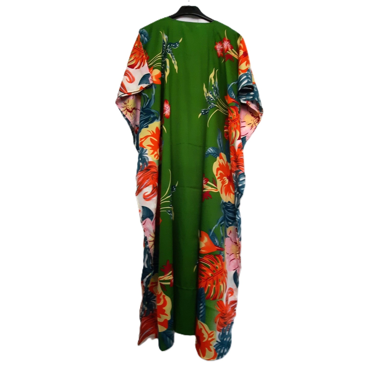 Gypsie Blu Caftan Long Dress One Size green orange blue floral Plus 3X 2X 1X NEW