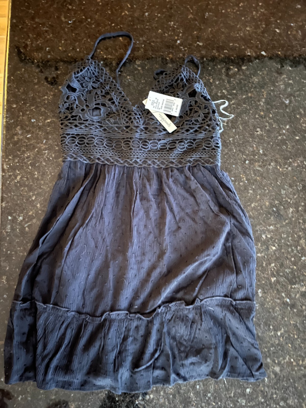 Speechless Crochet Top Black Skater Dress Junior’s Sz Medium NWT