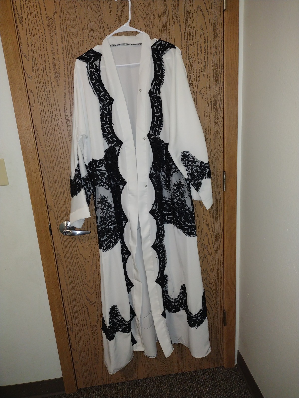 Open Abaya White And Black For Muslim Women Clothing