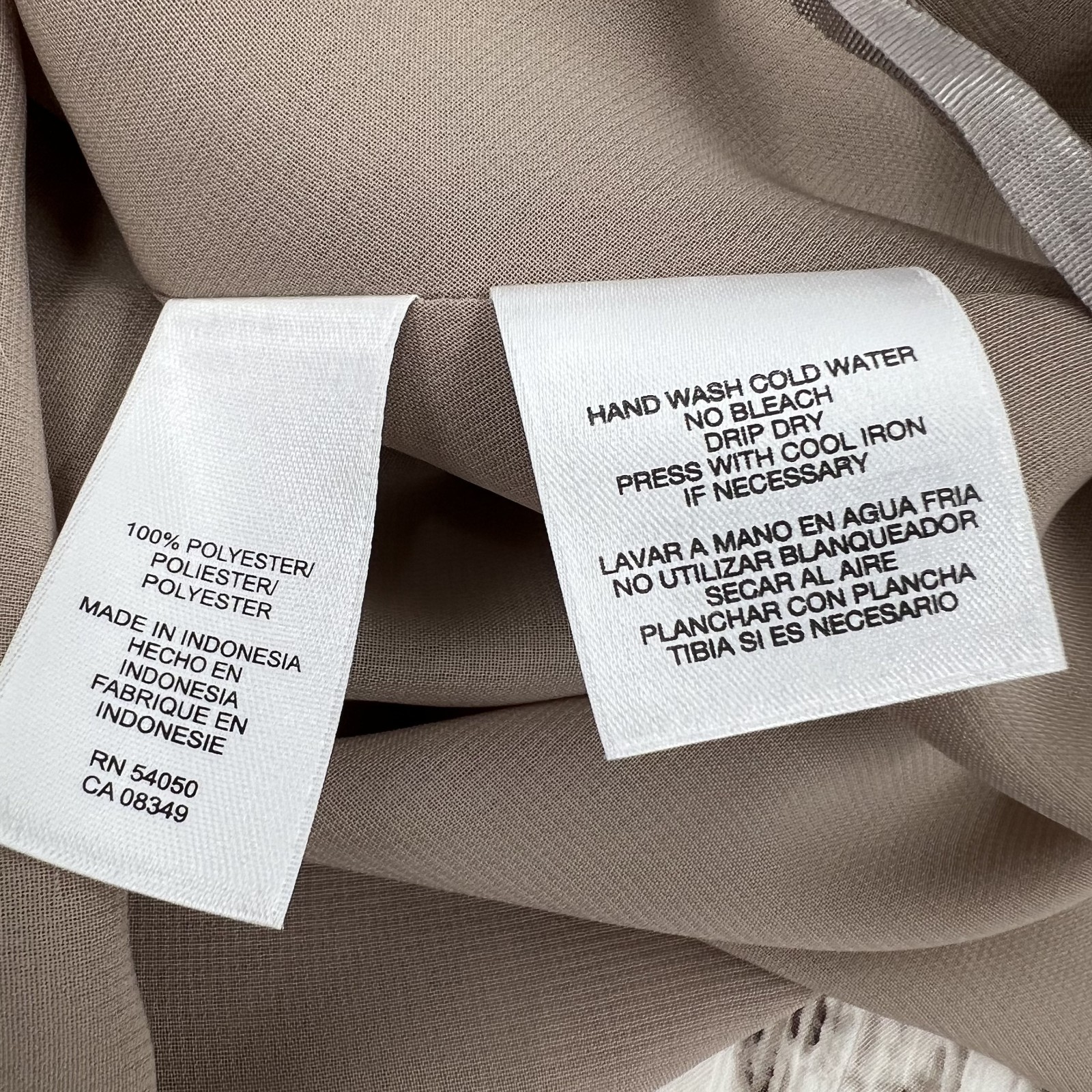 EVAN-PICONE Women’s 12 NWT Mocha Print Cap-Sleeve V-Neck Chiffon Tuscany Dress