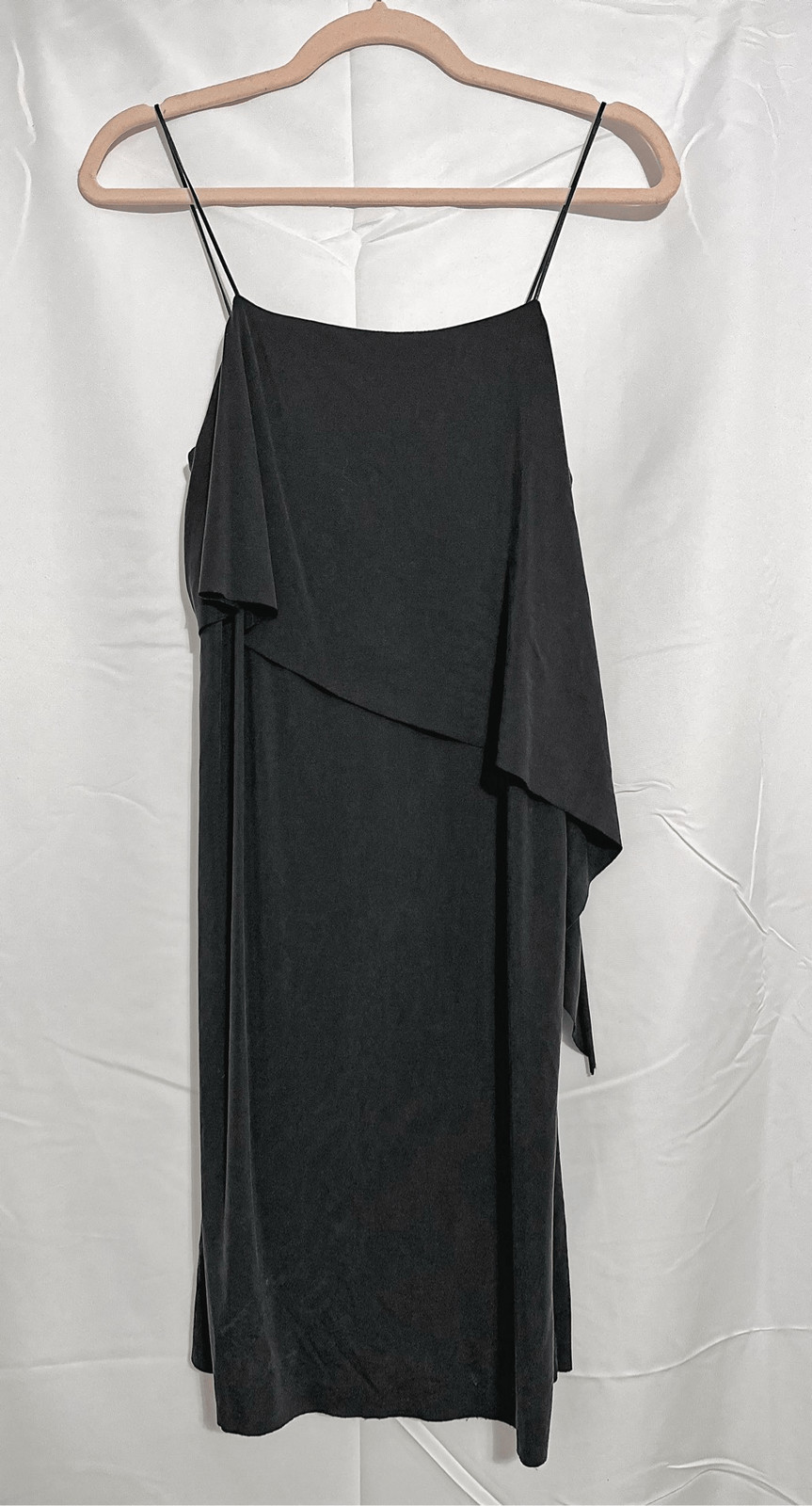 Sexy LBD- ultra thin leather spaghetti straps and bodycon dress