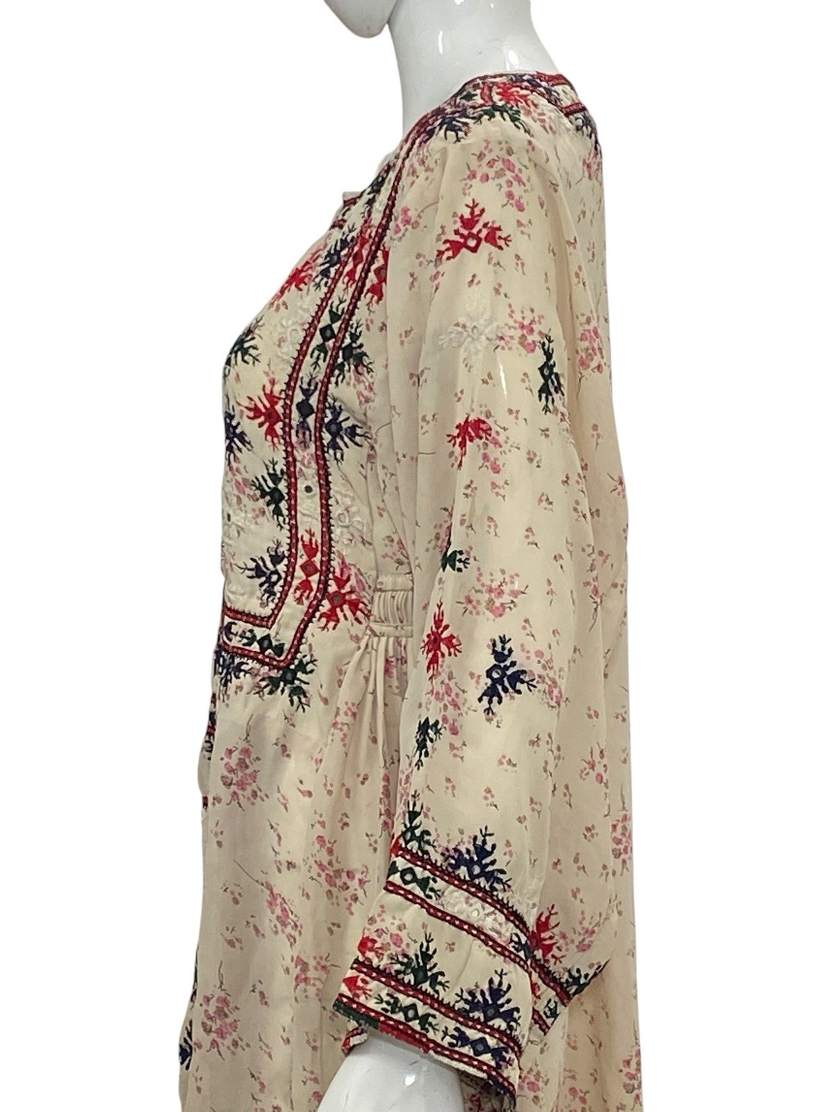 Isabel Marant Etoile Inesia Embroidered Kaftan Style Women Mini Short Dress S 36