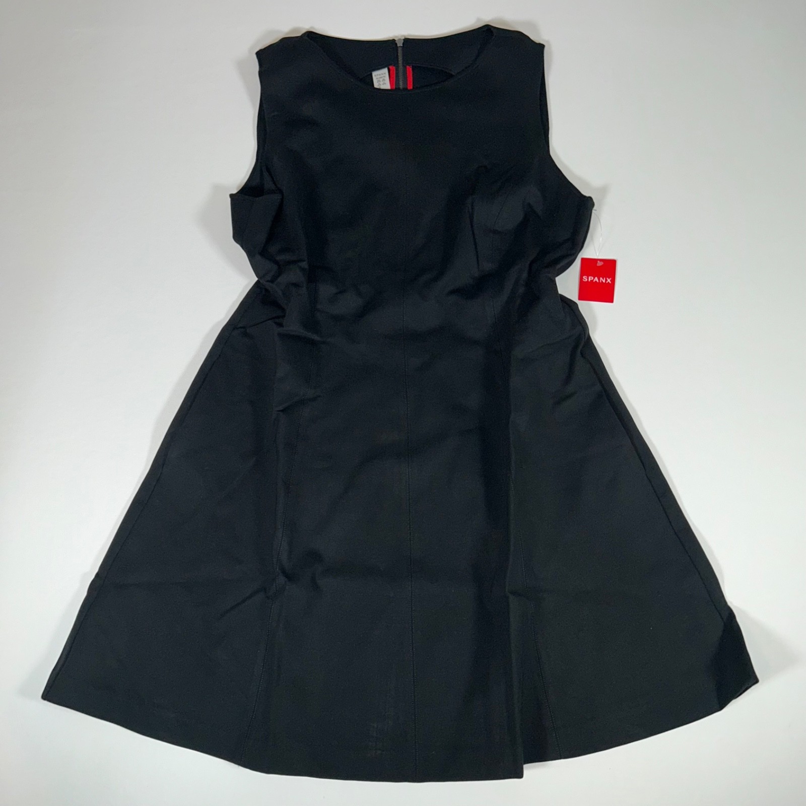 SPANX Perfect Fit Flare Dress XL Black Ponte Sleeveless Side Pockets NWT 20381R