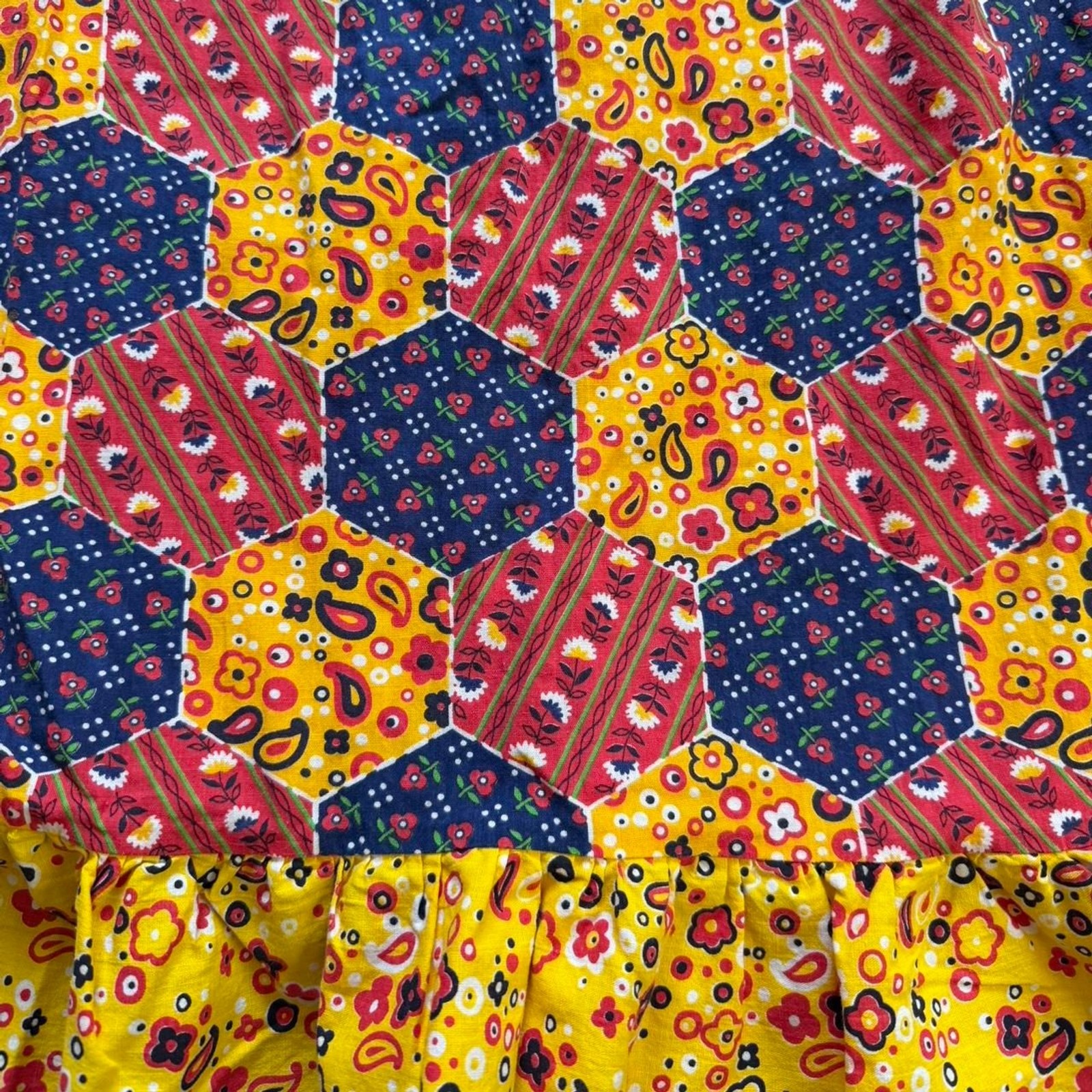 vintage 70s patchwork maxi dress RARE