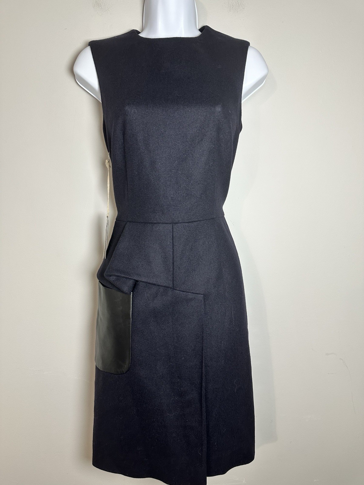 Limited Edition Kami Organic Collection Navy Architectural Avant Garde Dress S