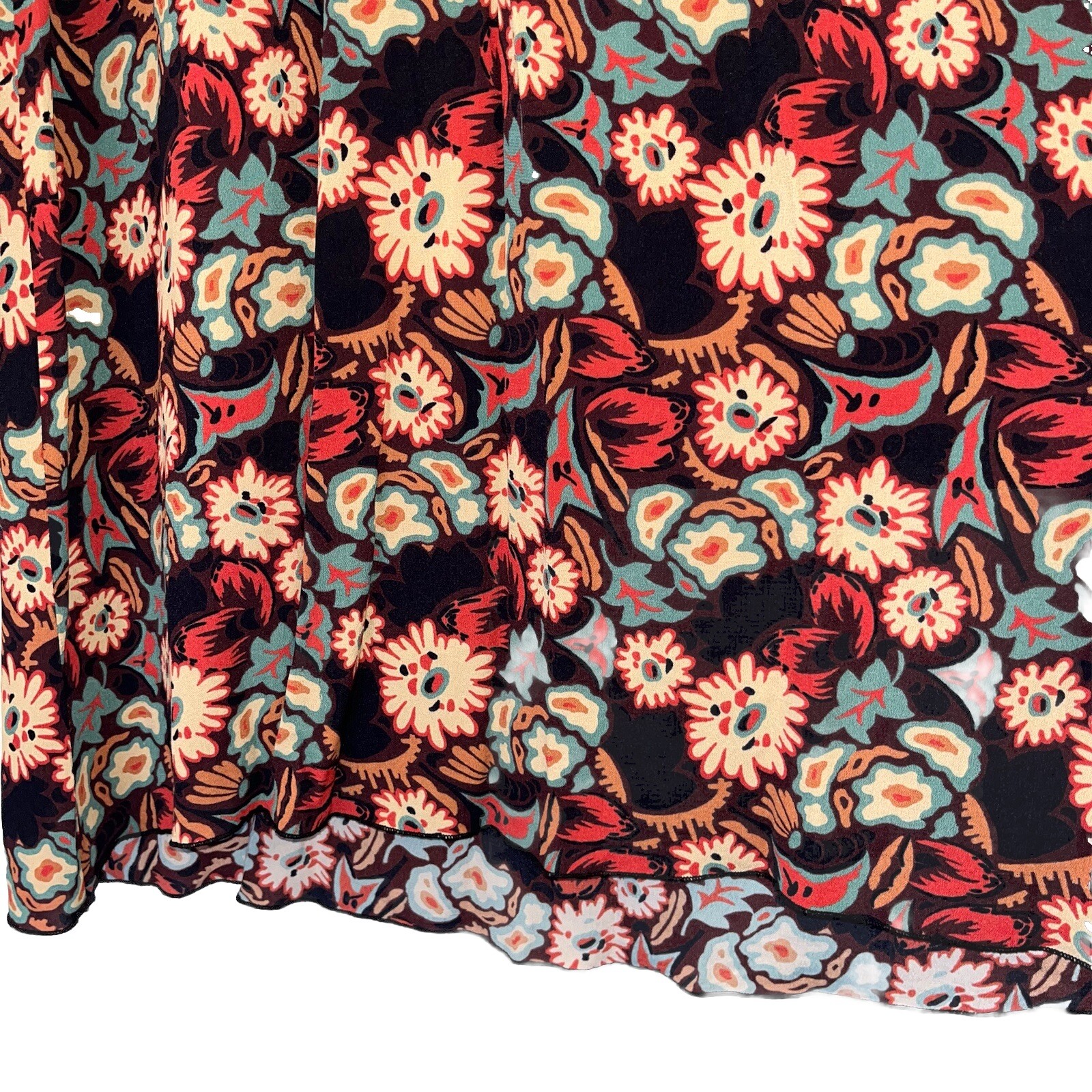 Anna Sui Larkspur Fields Floral Shift Dress Black Size 2 90s Vintage 🟡