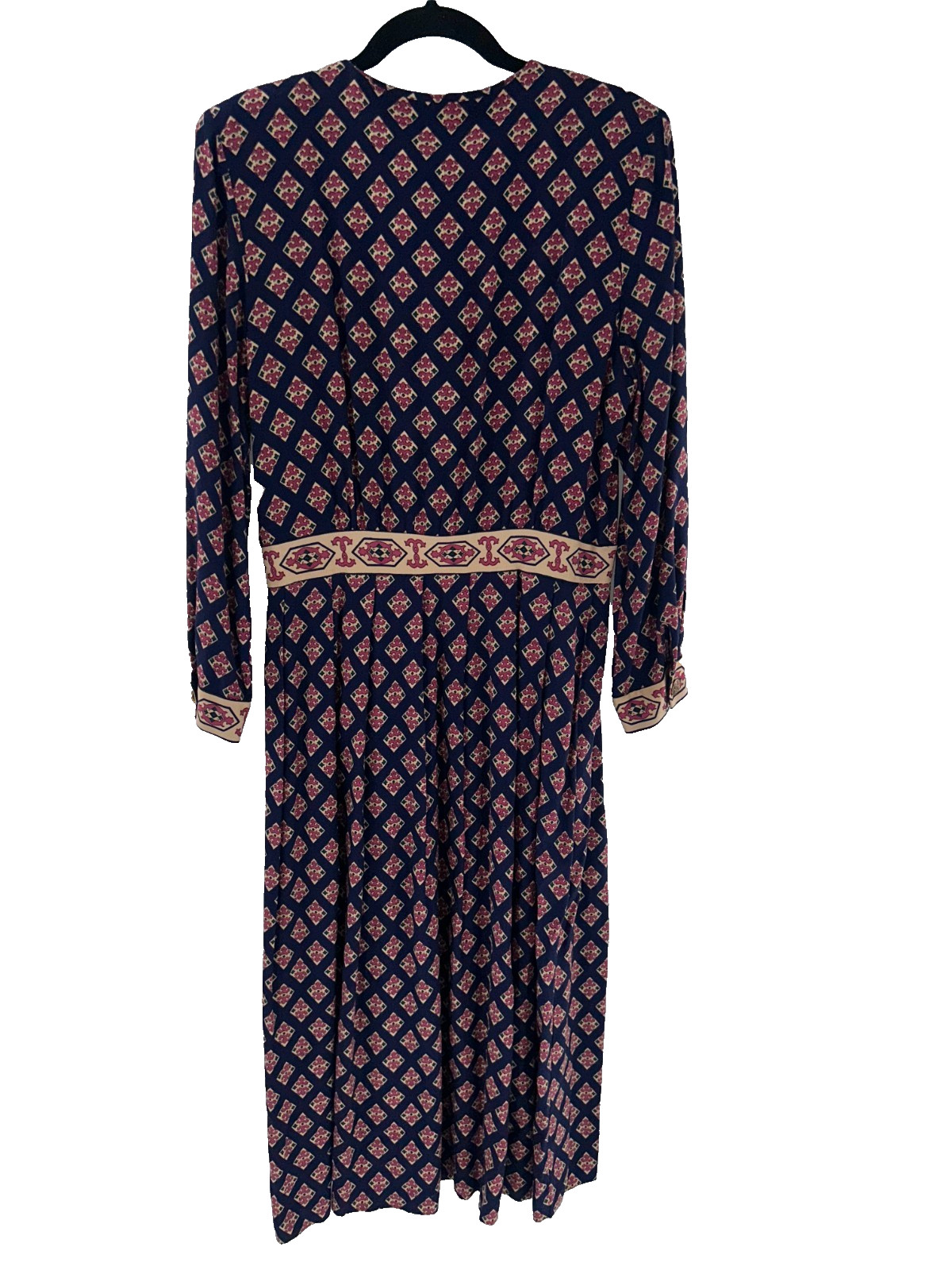 Women’s Vintage Jane Singer Geometric Print Midi Dress Size 12
