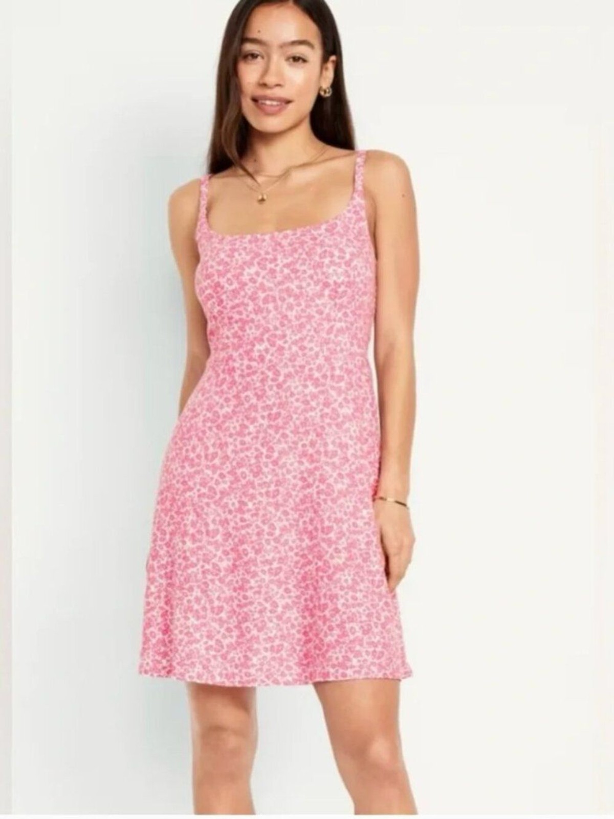 Old Navy Linen-Blend Pink Floral Romper Mini Dress size Small